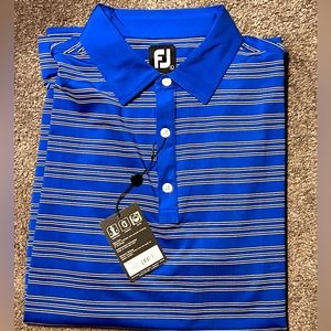 FOOTJOY Striped Lisle Performance Polo (L)